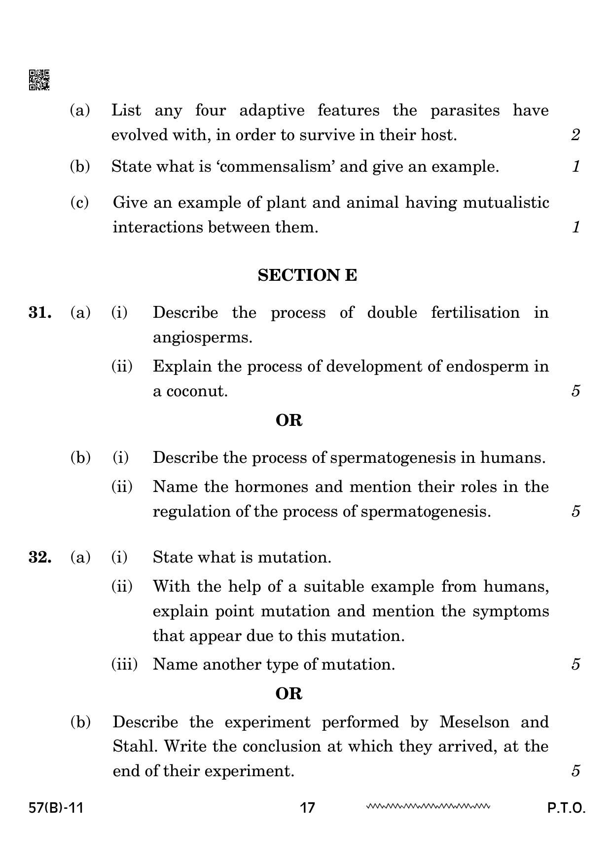 CBSE Class 12 57 B Biology for VI candidates 2024 Question Paper - Page 17