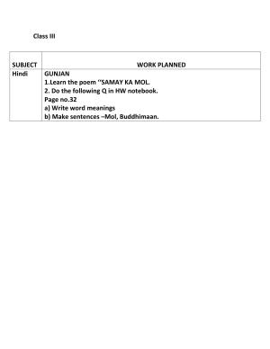 Worksheet for Class 3 Hindi Assignment 21