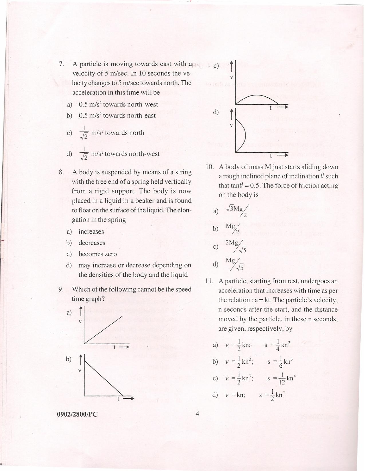  APJEE Physics & Chemistry 2009 Question Paper - Page 3