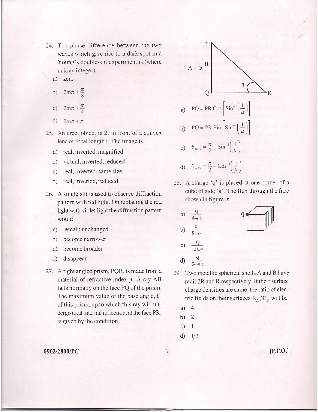  APJEE Physics & Chemistry 2009 Question Paper - Page 6