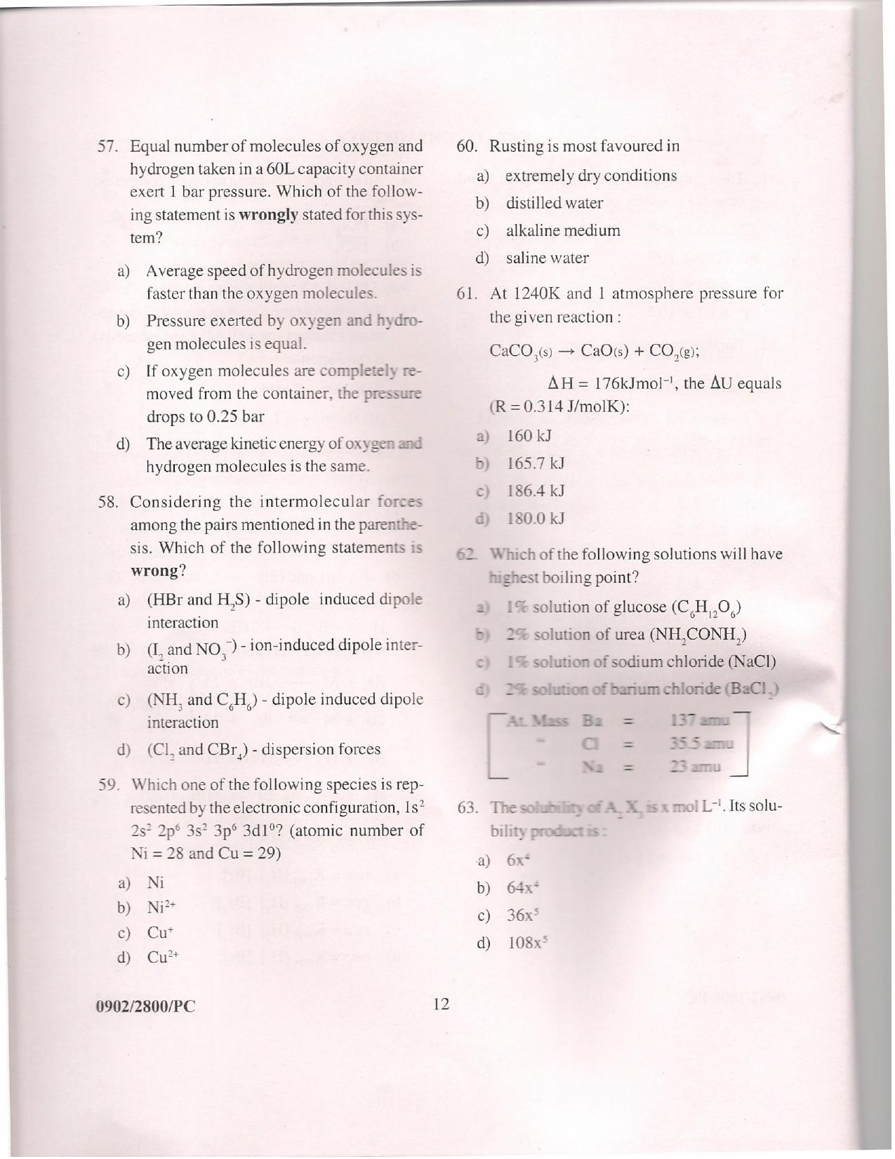  APJEE Physics & Chemistry 2009 Question Paper - Page 11