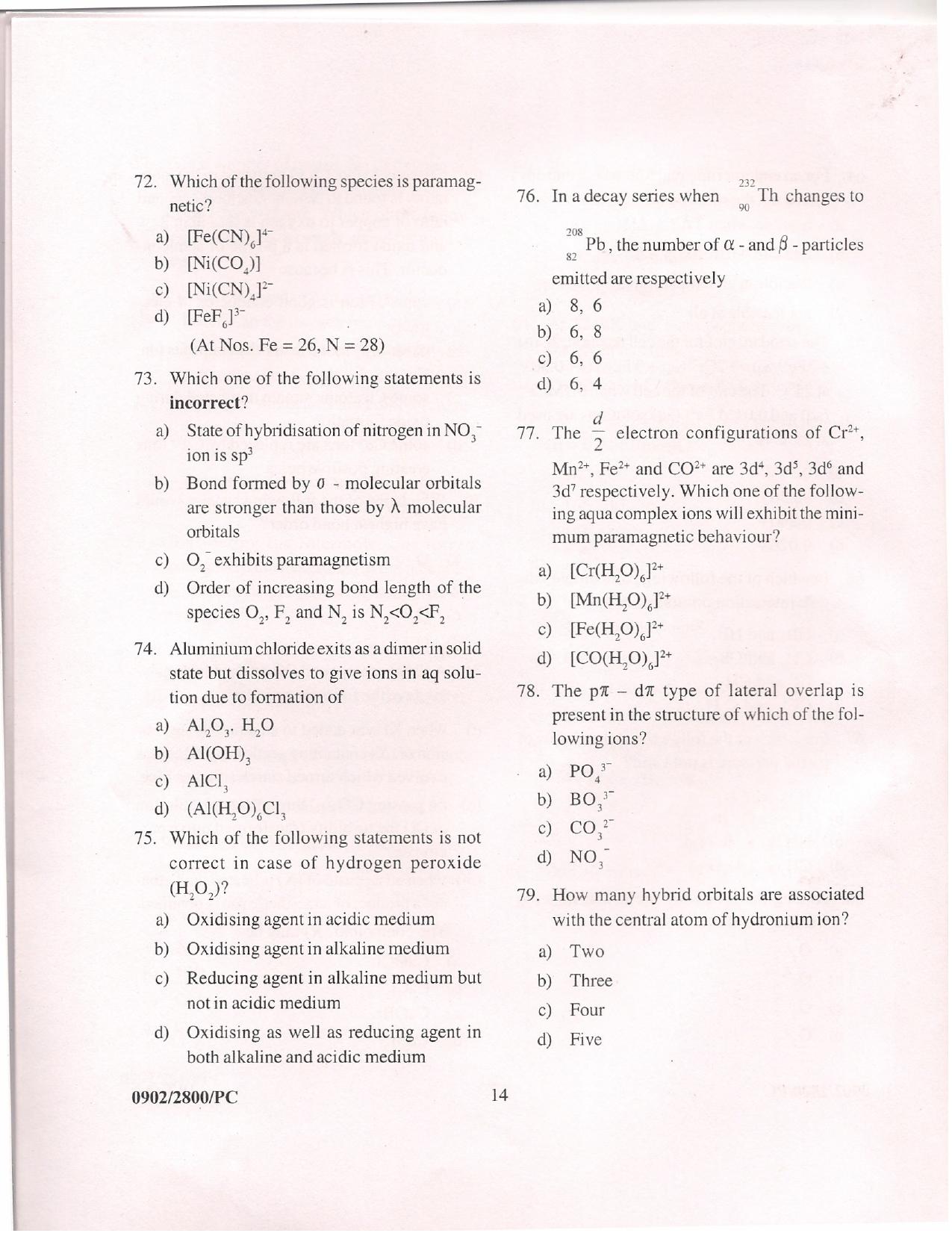  APJEE Physics & Chemistry 2009 Question Paper - Page 13