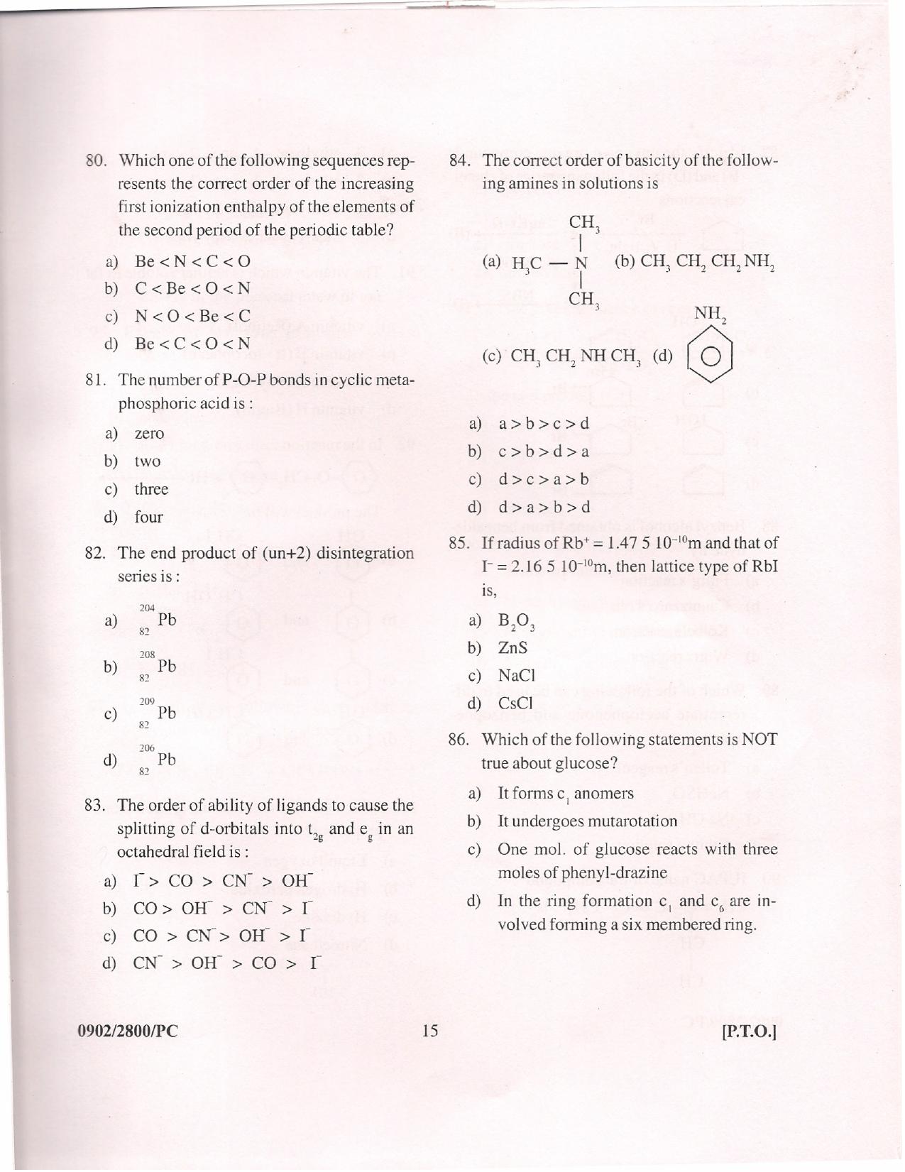  APJEE Physics & Chemistry 2009 Question Paper - Page 14