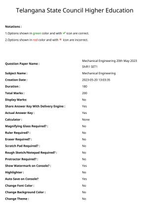 TS ECET 2023 Mechanical Engineering Question Paper