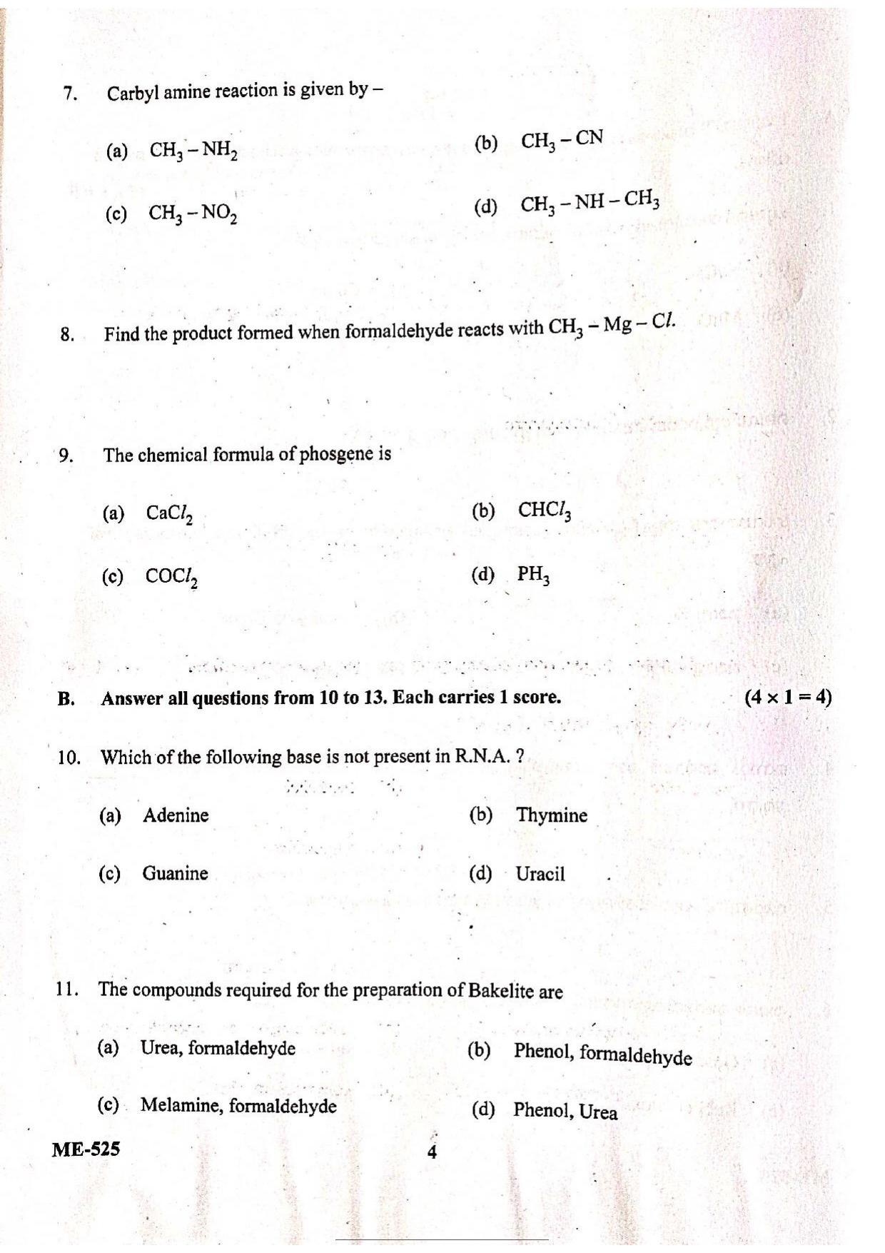 Kerala Plus Two 2022 Chemistry Model Question Paper - Page 2