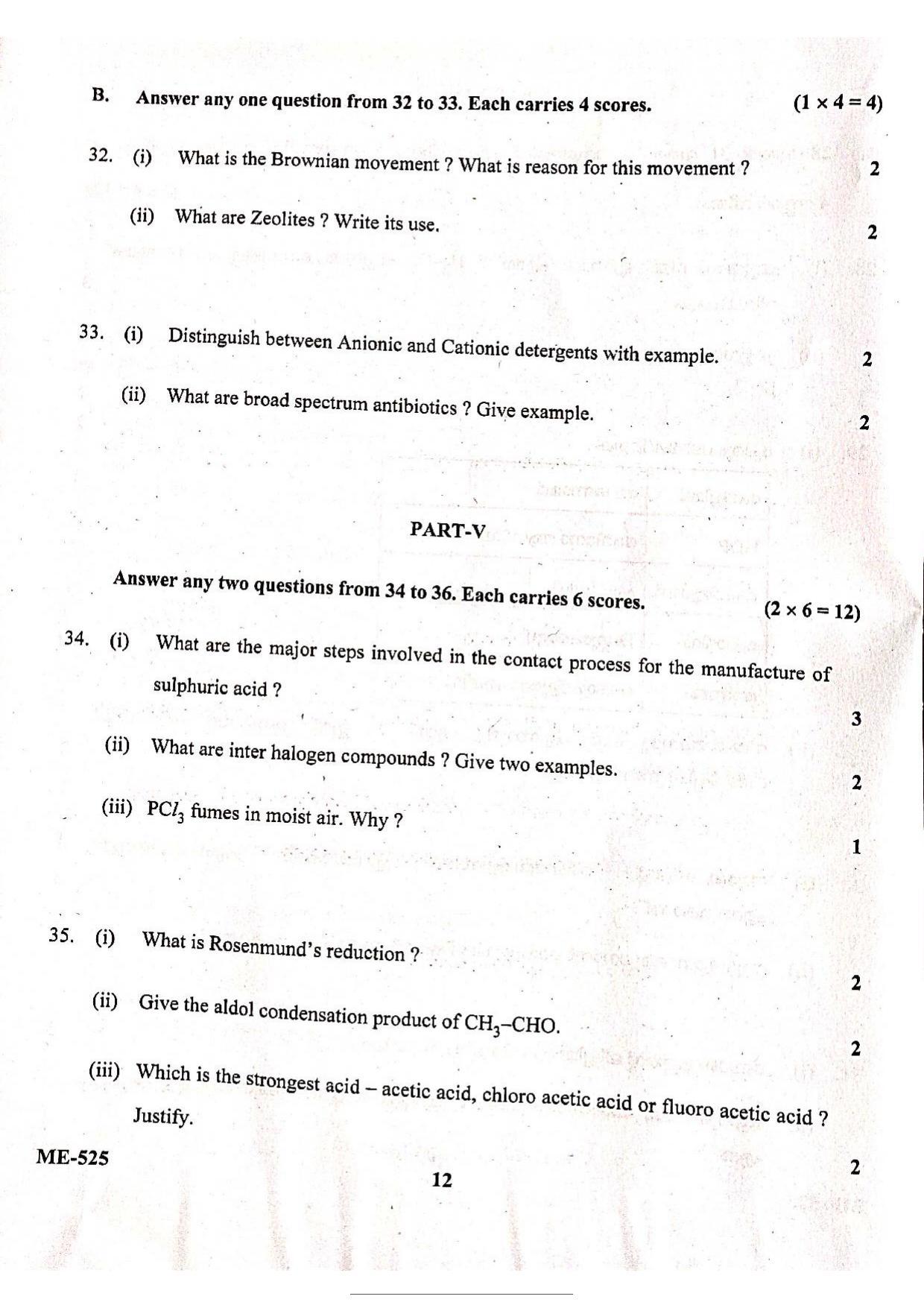 Kerala Plus Two 2022 Chemistry Model Question Paper - Page 6