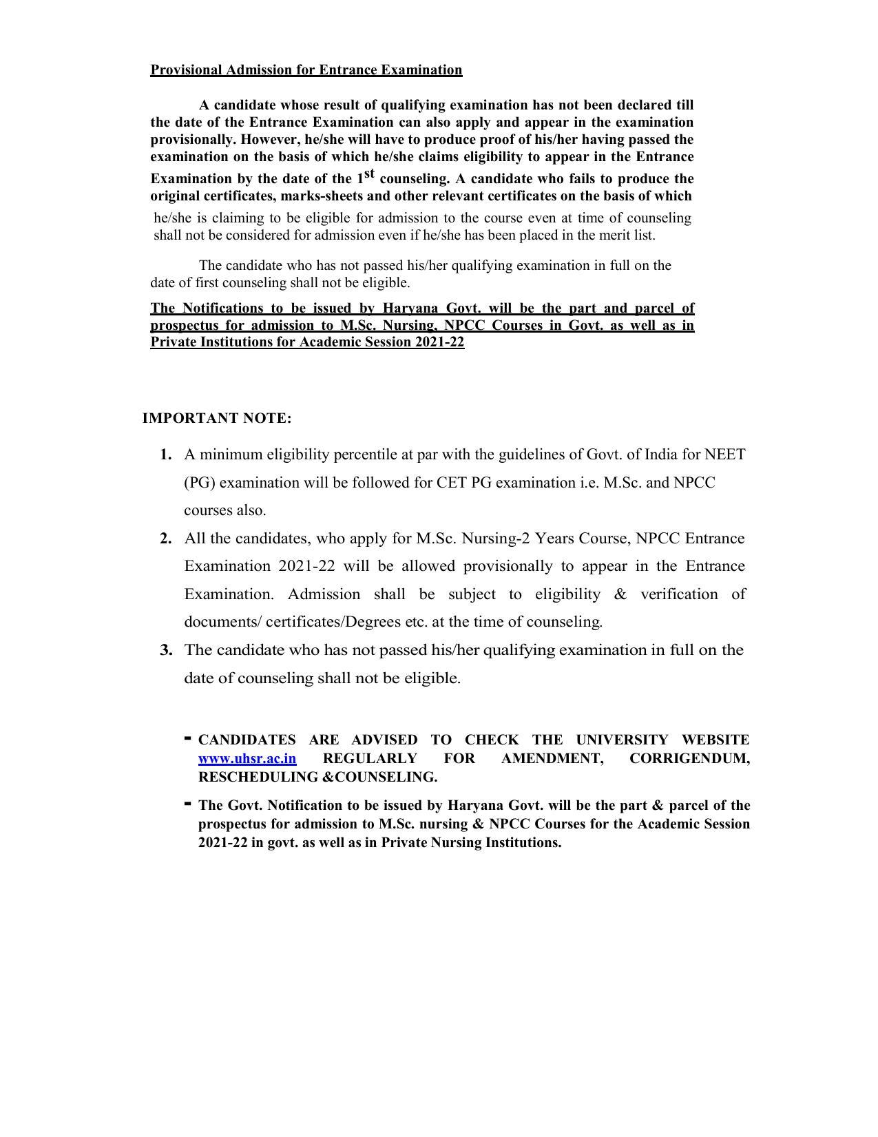 Pandit Bhagwat Dayal Sharma University of Health Sciences, Rohtak Admission Prospectus 2021-22 - Page 6