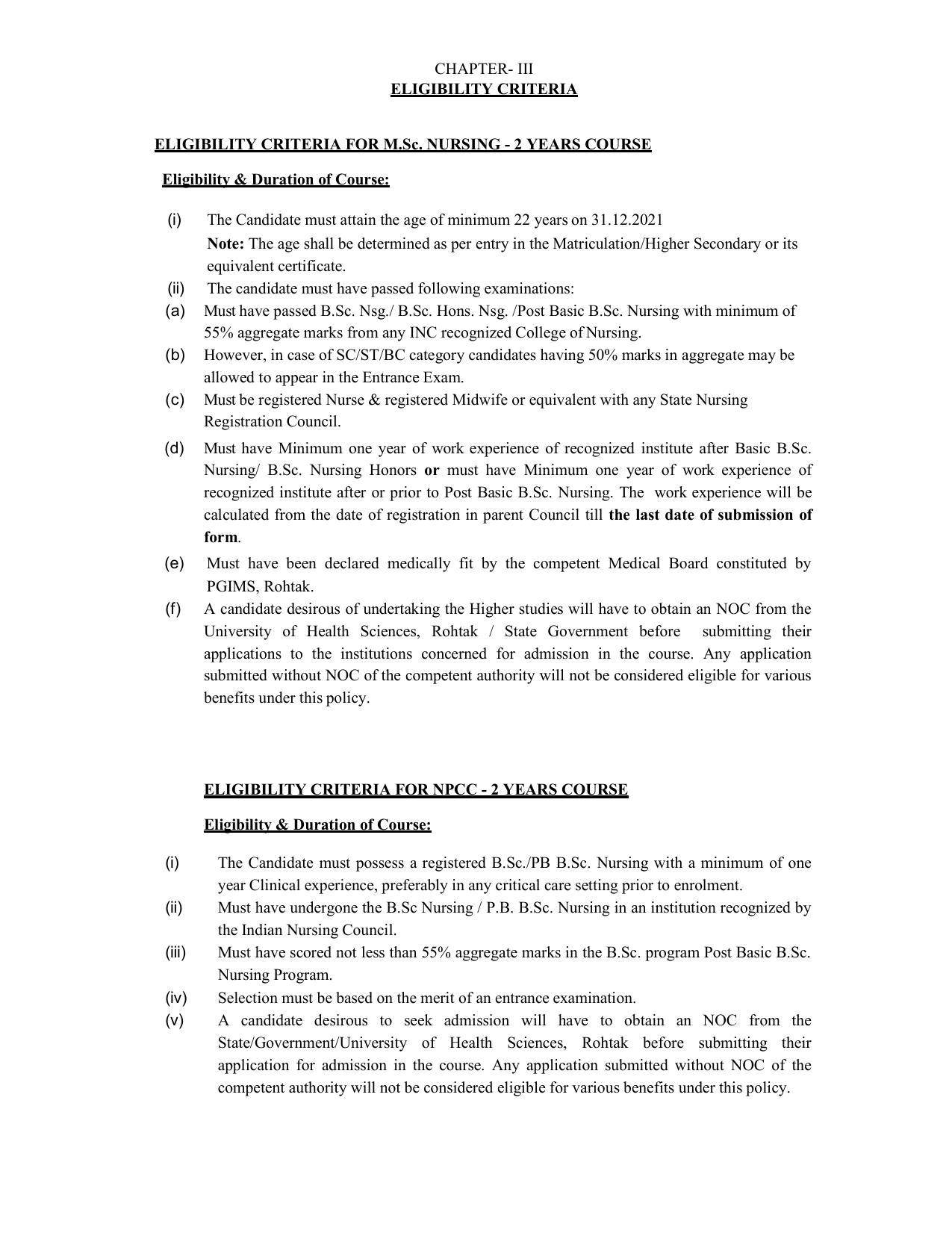 Pandit Bhagwat Dayal Sharma University of Health Sciences, Rohtak Admission Prospectus 2021-22 - Page 8
