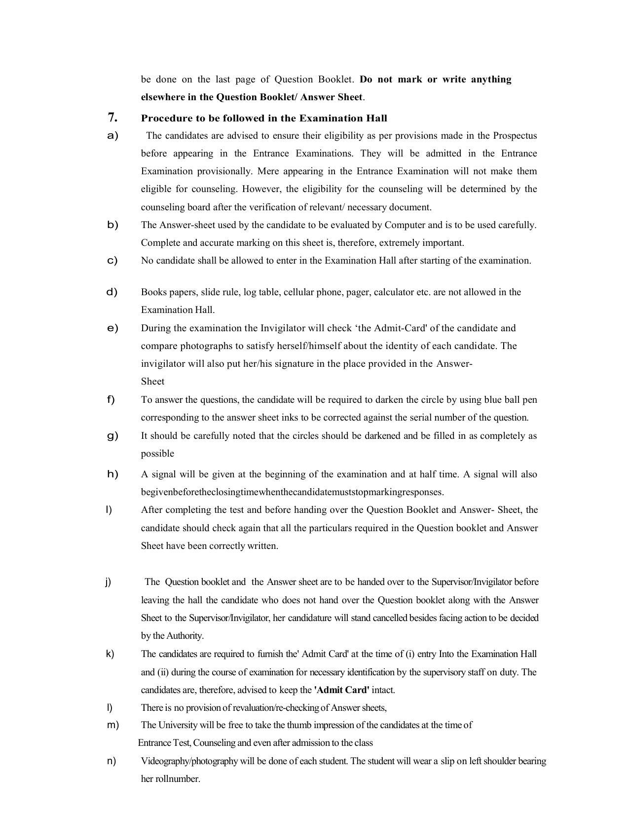Pandit Bhagwat Dayal Sharma University of Health Sciences, Rohtak Admission Prospectus 2021-22 - Page 11