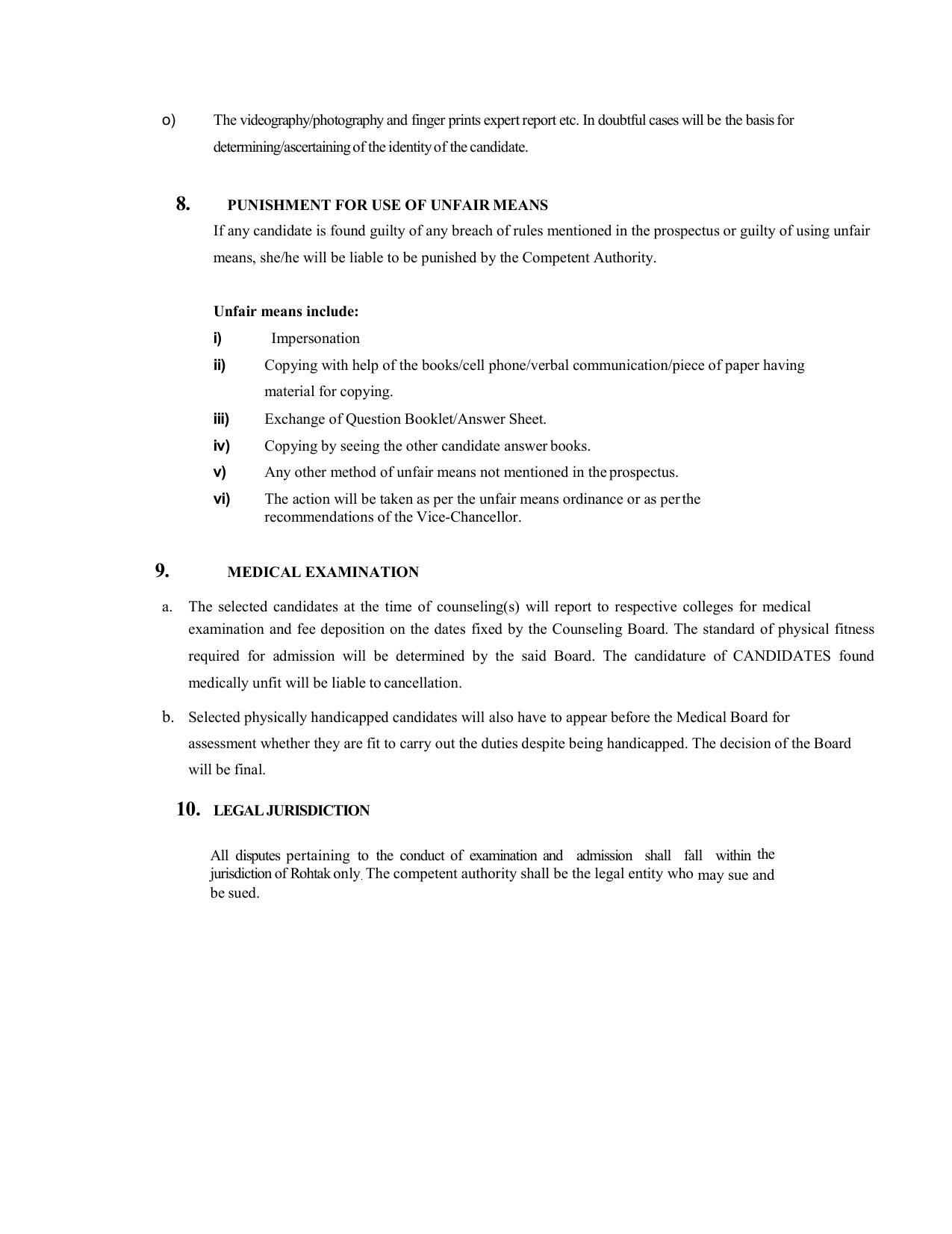 Pandit Bhagwat Dayal Sharma University of Health Sciences, Rohtak Admission Prospectus 2021-22 - Page 12
