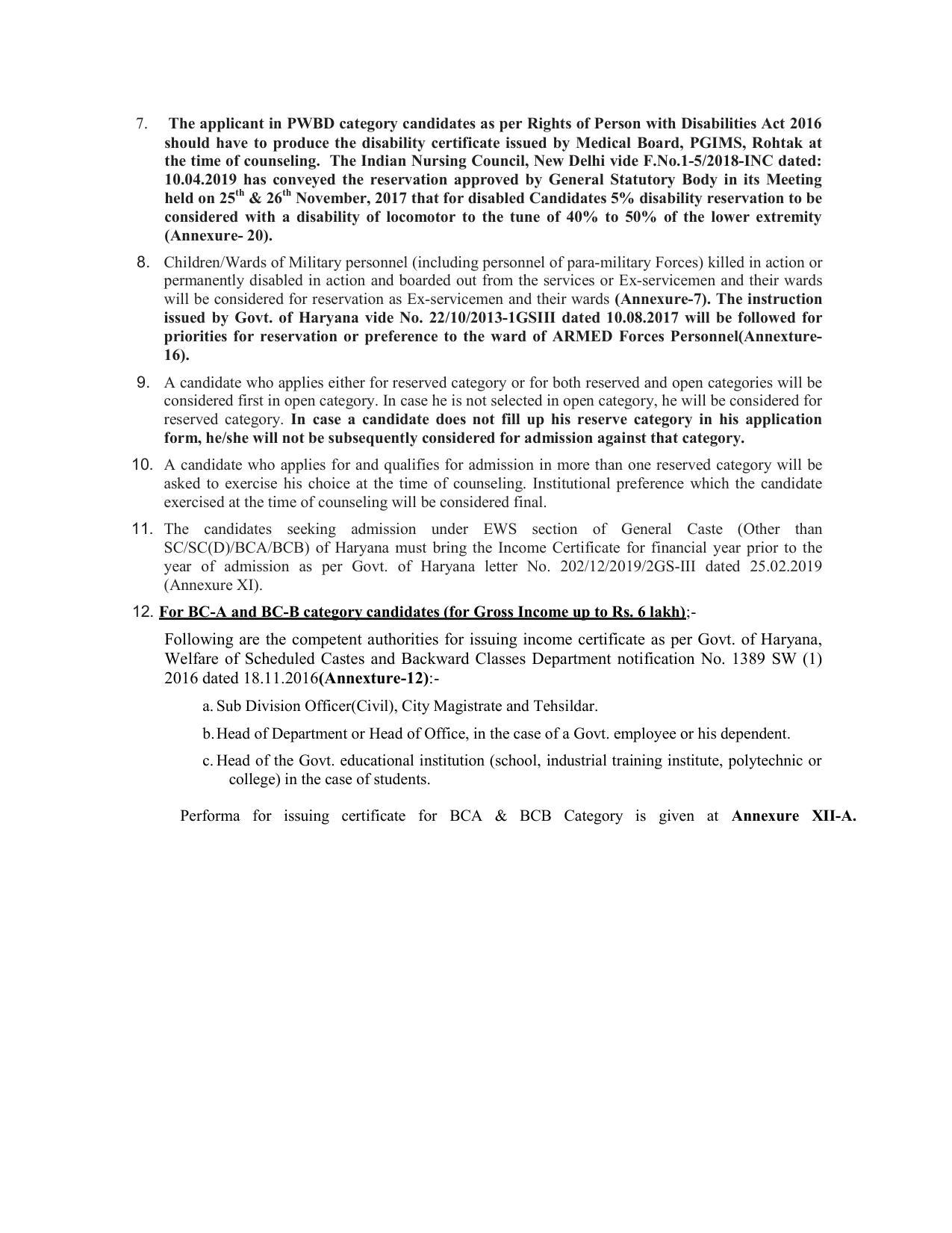Pandit Bhagwat Dayal Sharma University of Health Sciences, Rohtak Admission Prospectus 2021-22 - Page 15