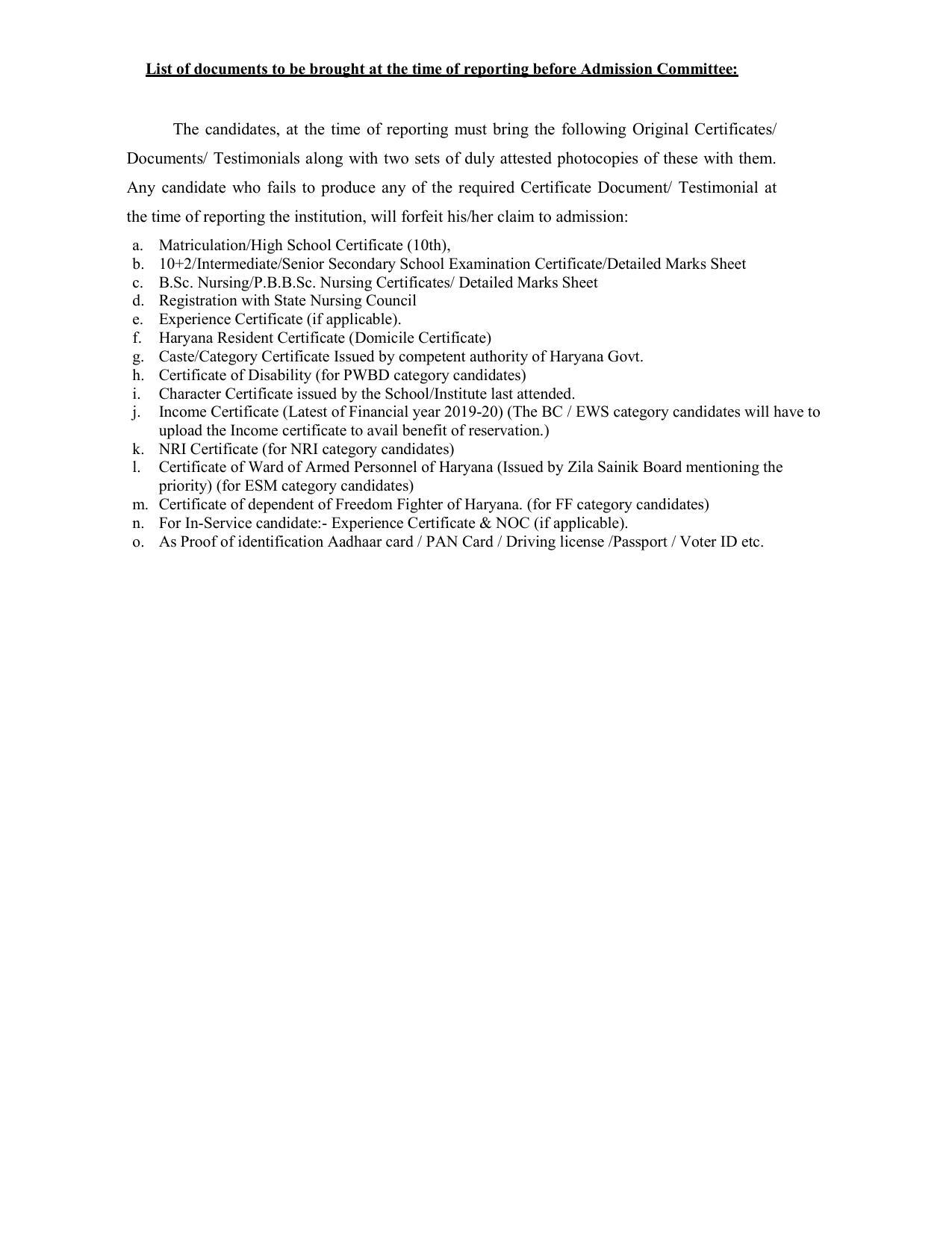 Pandit Bhagwat Dayal Sharma University of Health Sciences, Rohtak Admission Prospectus 2021-22 - Page 23