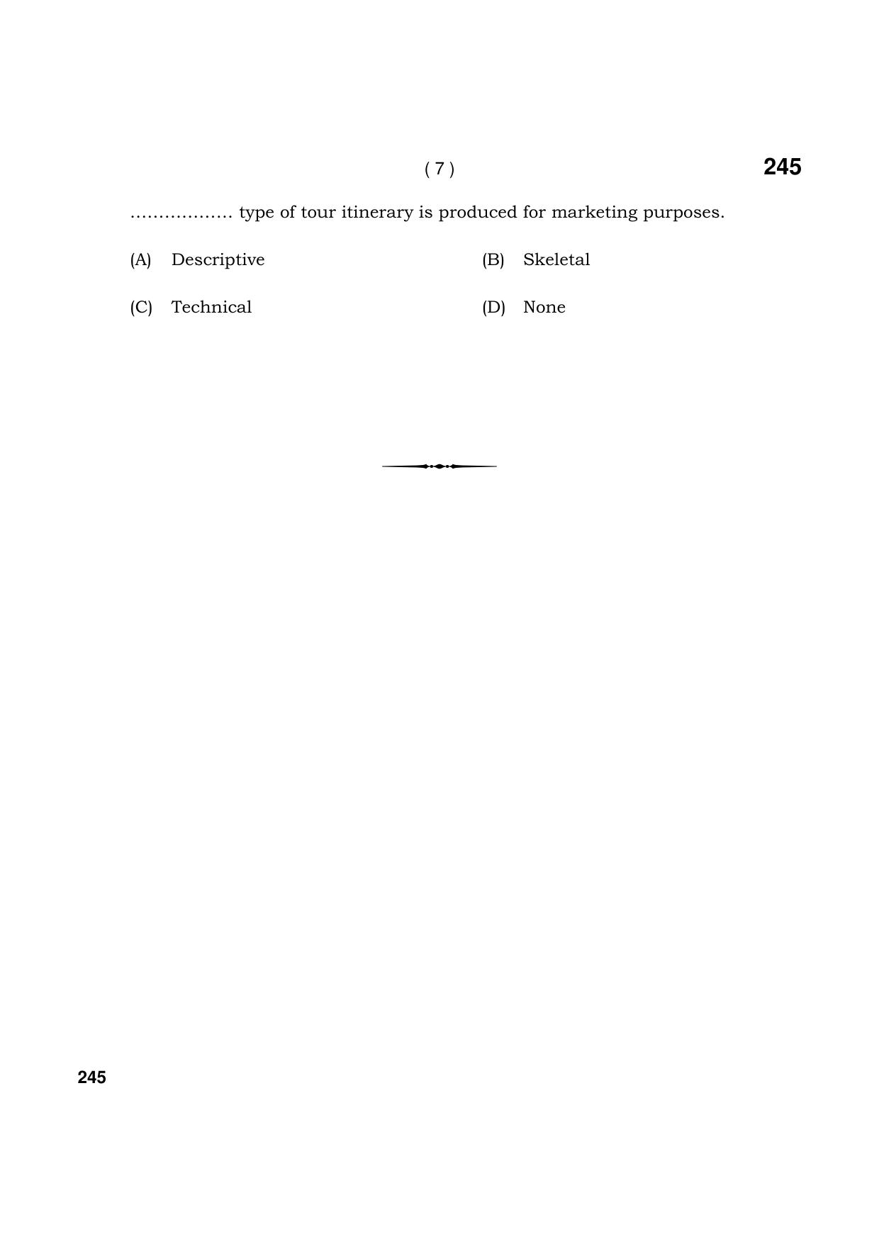 Haryana Board HBSE Class 12 Travel Tourism 2021 Question Paper - Page 7