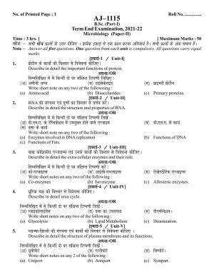 Bilaspur University Question Paper 2021-2022: B. SC. Part -I (BIO-GROUP) Microbiology Paper 2