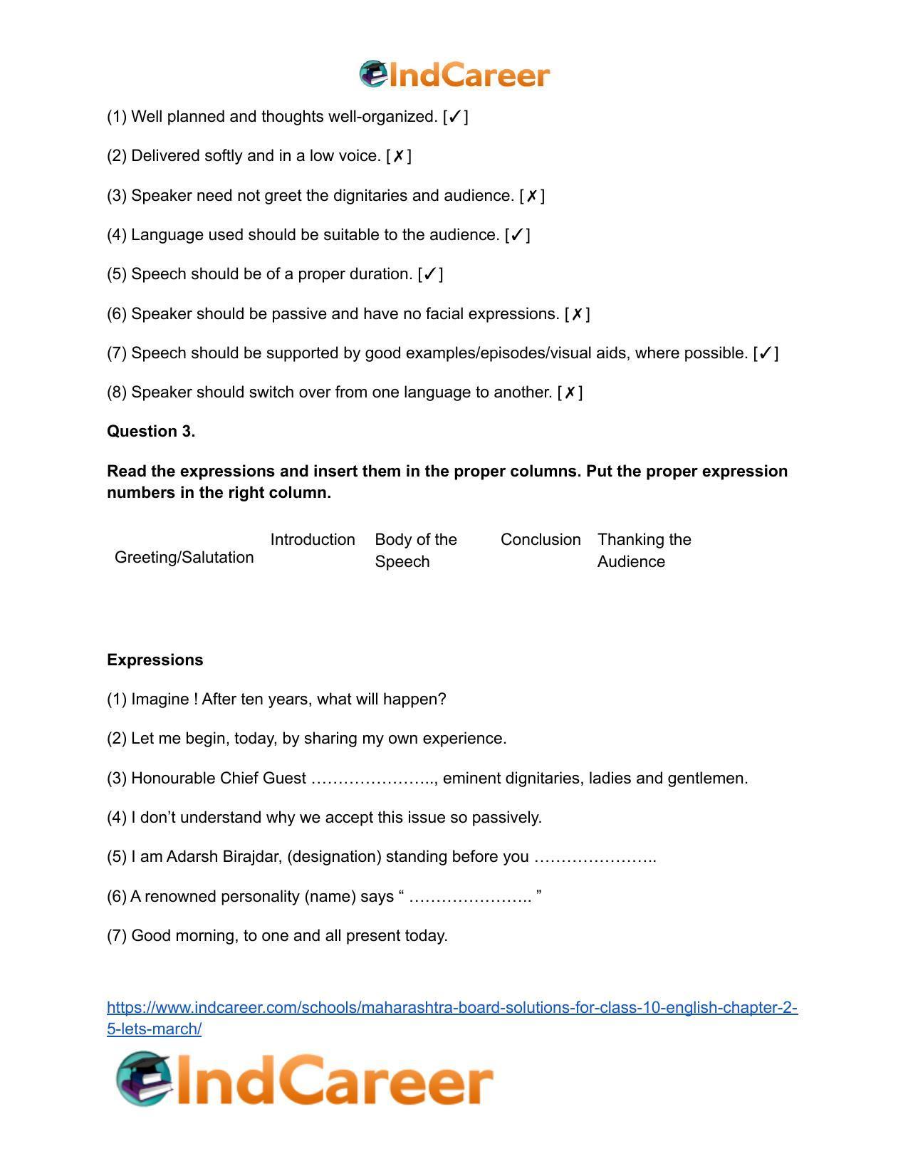 Maharashtra Board Solutions for Class 10- English: Chapter 2.5- Let’s March - Page 4