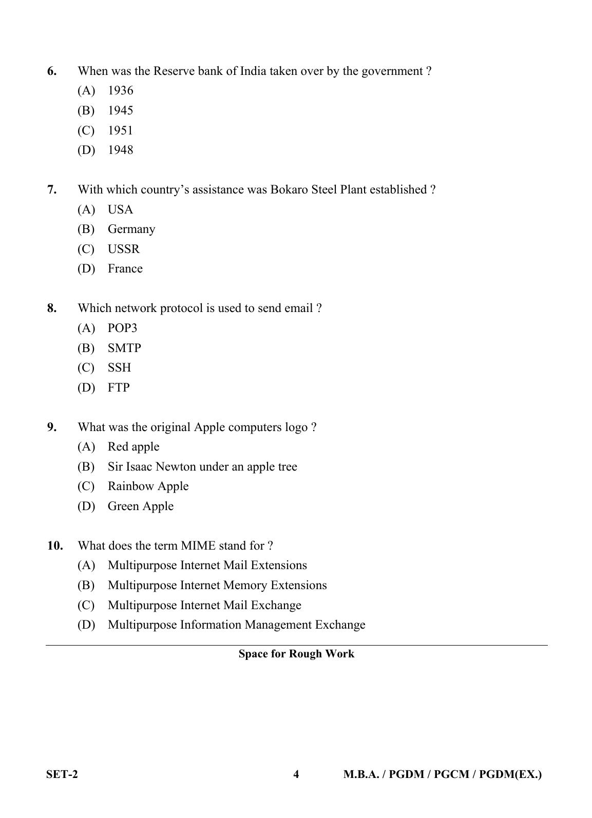 OJEE 2013 MBA Set 2 Question Paper - Page 3