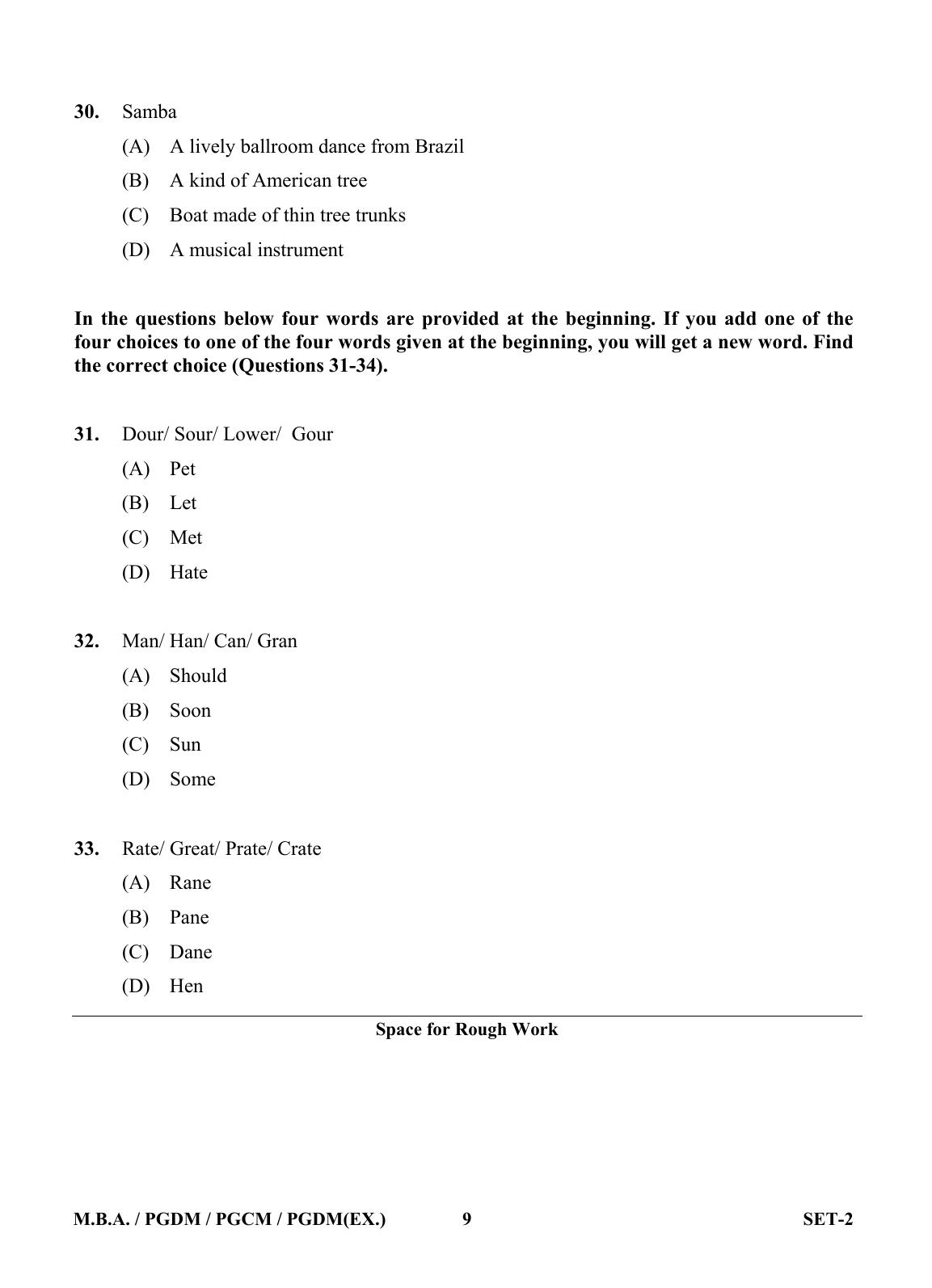 OJEE 2013 MBA Set 2 Question Paper - Page 8