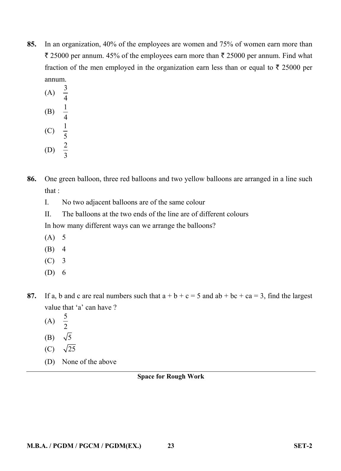 OJEE 2013 MBA Set 2 Question Paper - Page 22