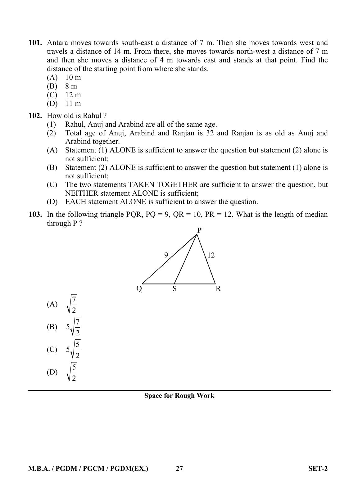 OJEE 2013 MBA Set 2 Question Paper - Page 26
