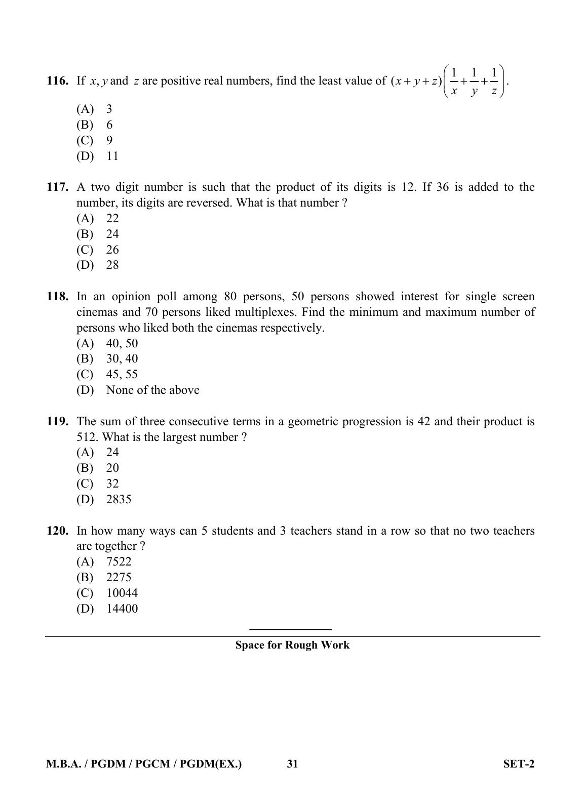 OJEE 2013 MBA Set 2 Question Paper - Page 30