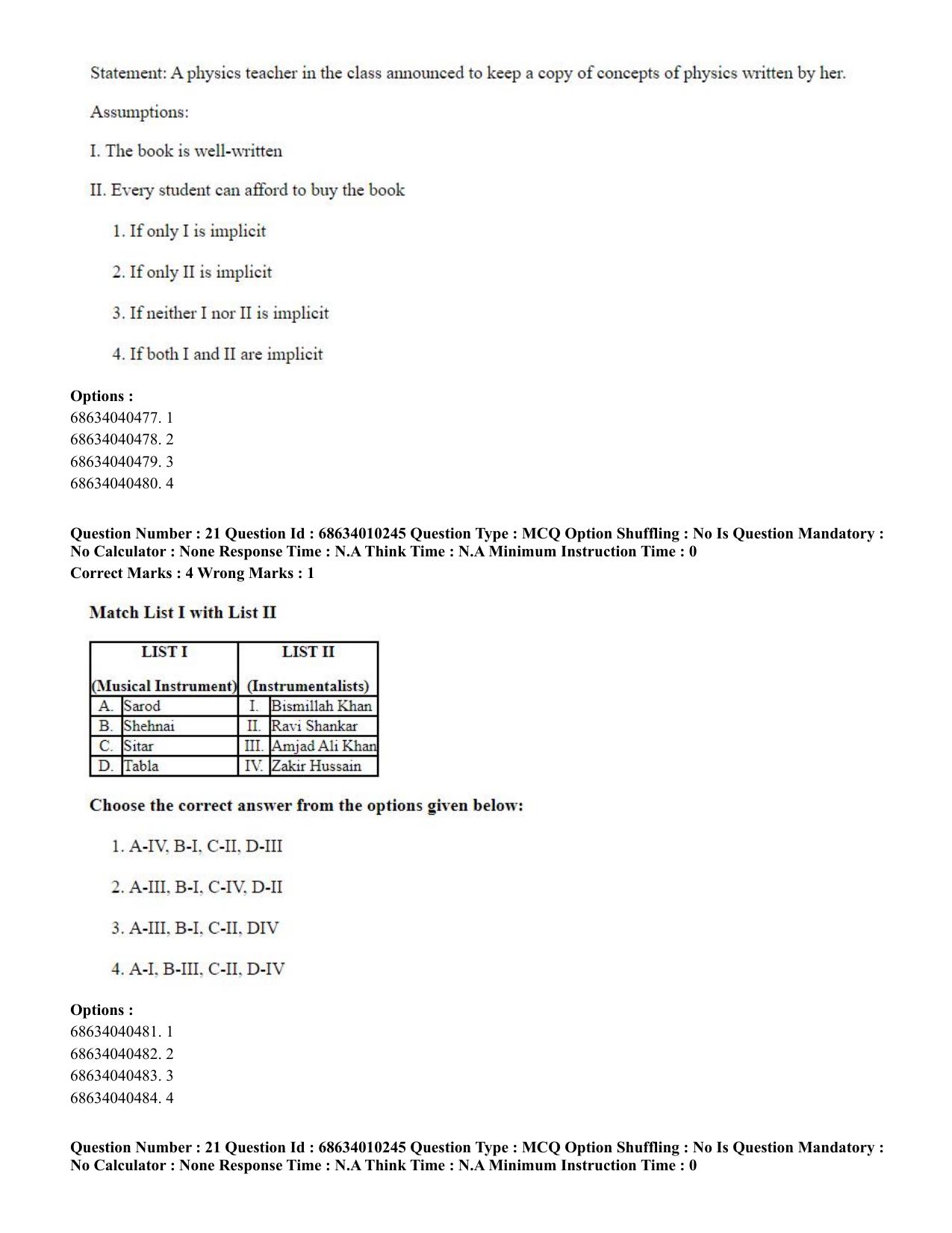CUET PG 2023: LAQP09 – Chinese (Eng.)-Shift 1 (09-06-2023) Question Paper - Page 29