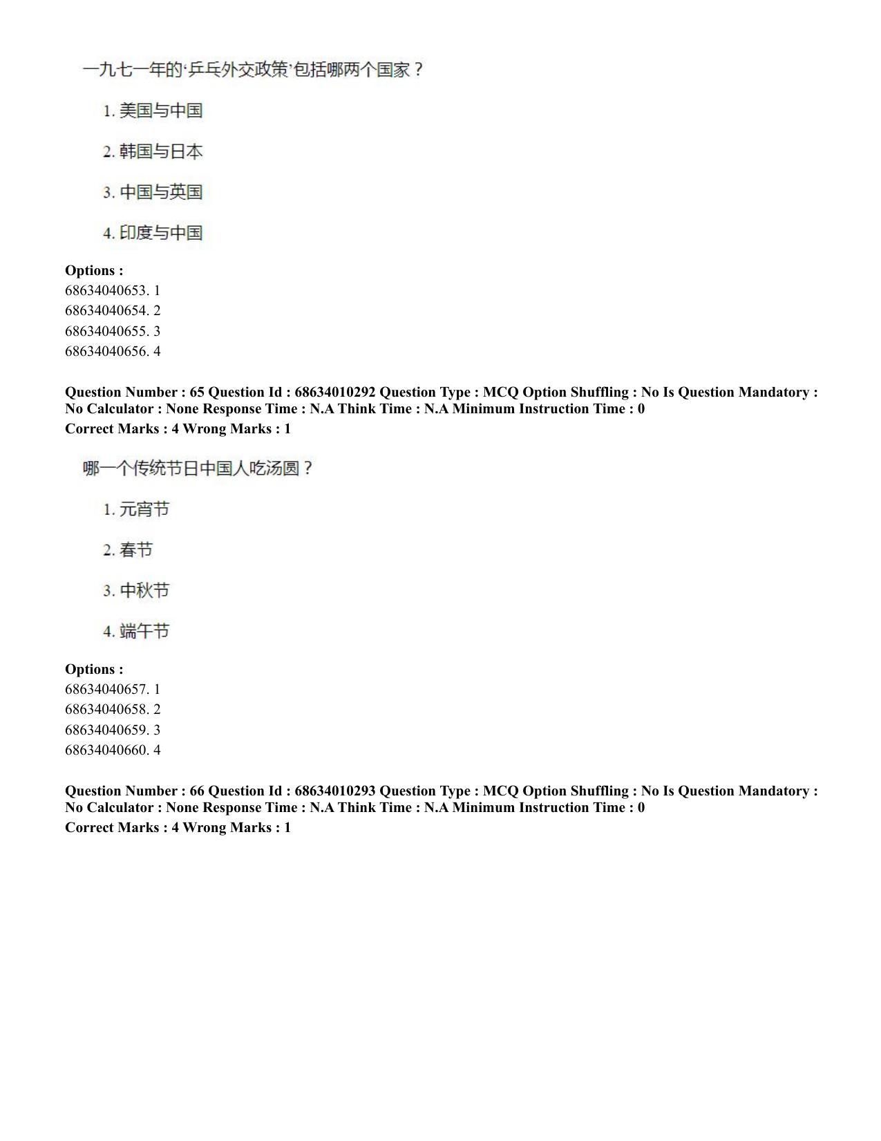 CUET PG 2023: LAQP09 – Chinese (Eng.)-Shift 1 (09-06-2023) Question Paper - Page 94