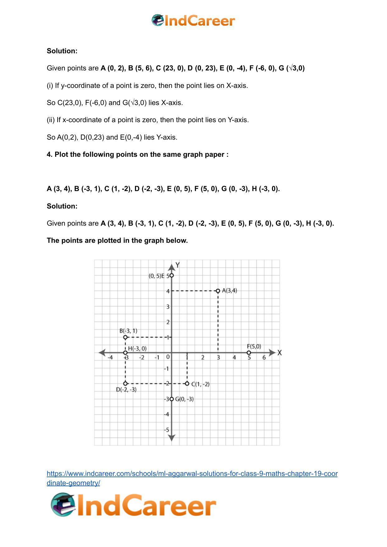 ML Aggarwal Solutions for Class 9 Maths Chapter 19- Coordinate Geometry - Page 4