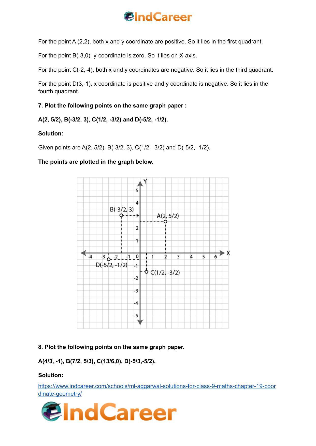 ML Aggarwal Solutions for Class 9 Maths Chapter 19- Coordinate Geometry - Page 6