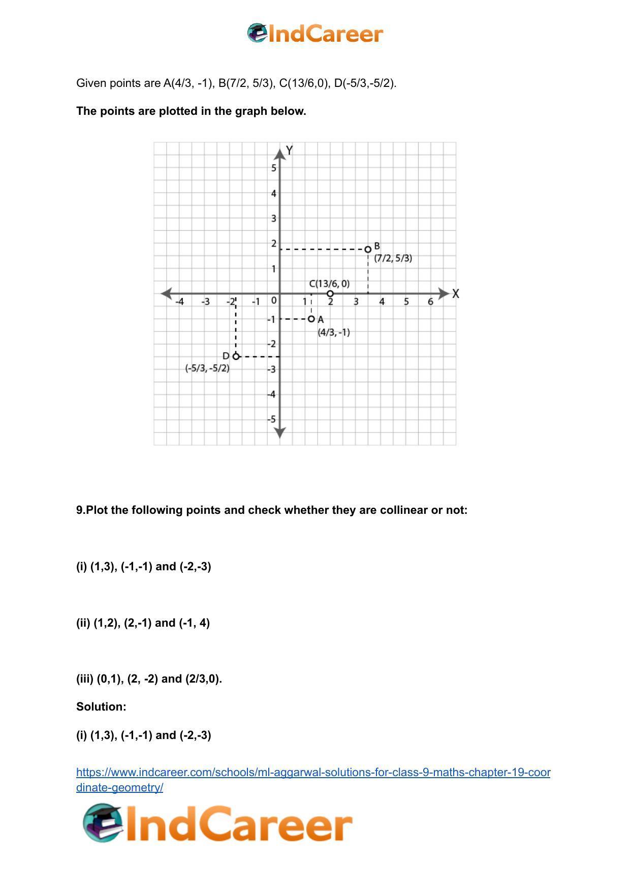 ML Aggarwal Solutions for Class 9 Maths Chapter 19- Coordinate Geometry - Page 7