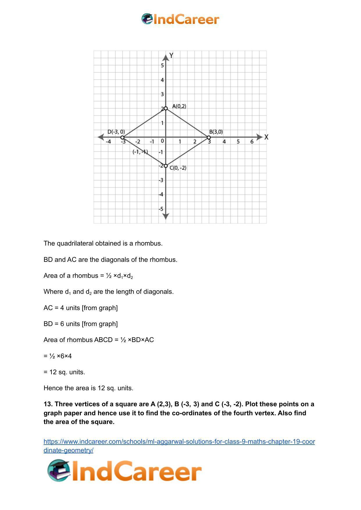 ML Aggarwal Solutions for Class 9 Maths Chapter 19- Coordinate Geometry - Page 13
