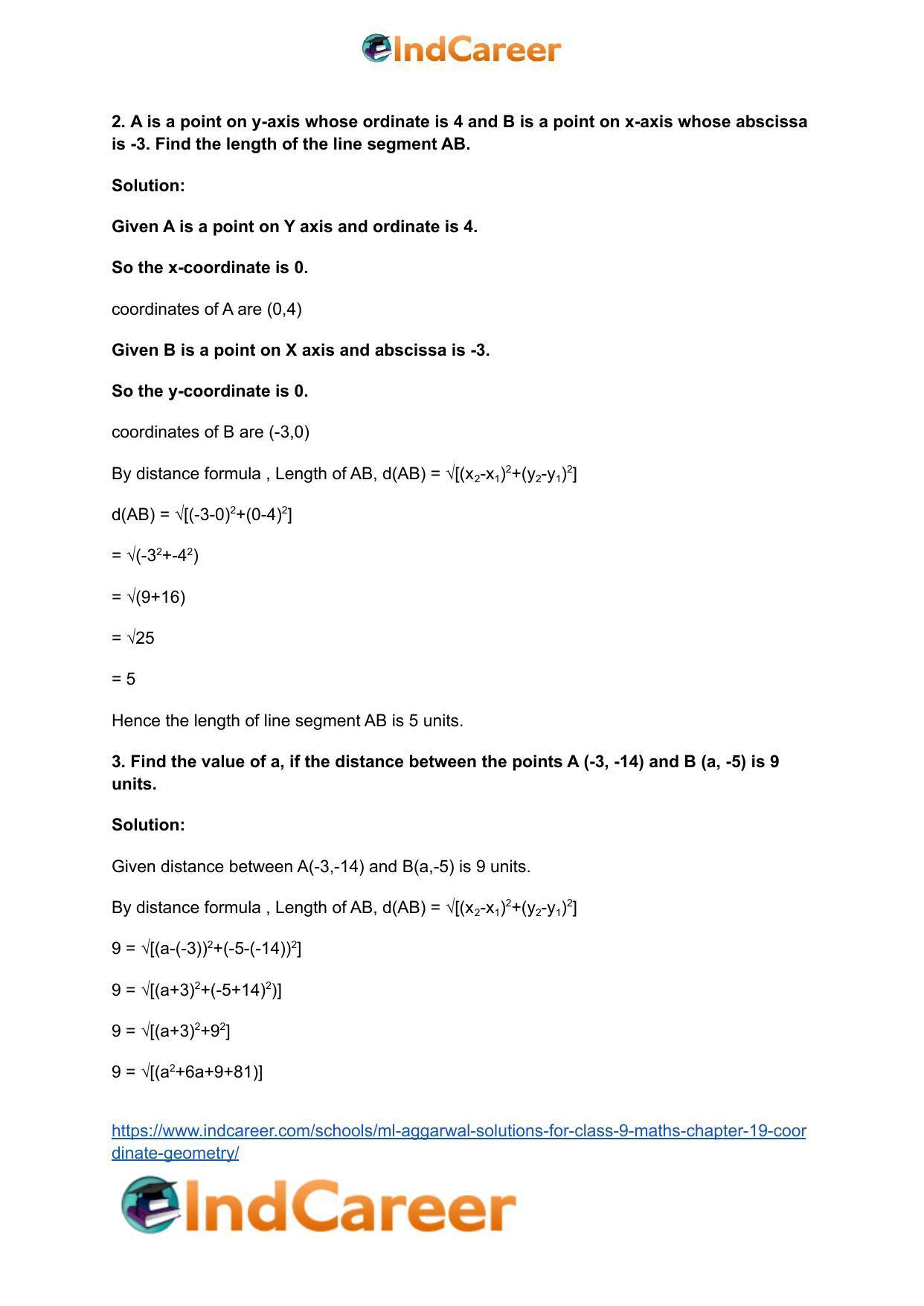 ML Aggarwal Solutions for Class 9 Maths Chapter 19- Coordinate Geometry - Page 58