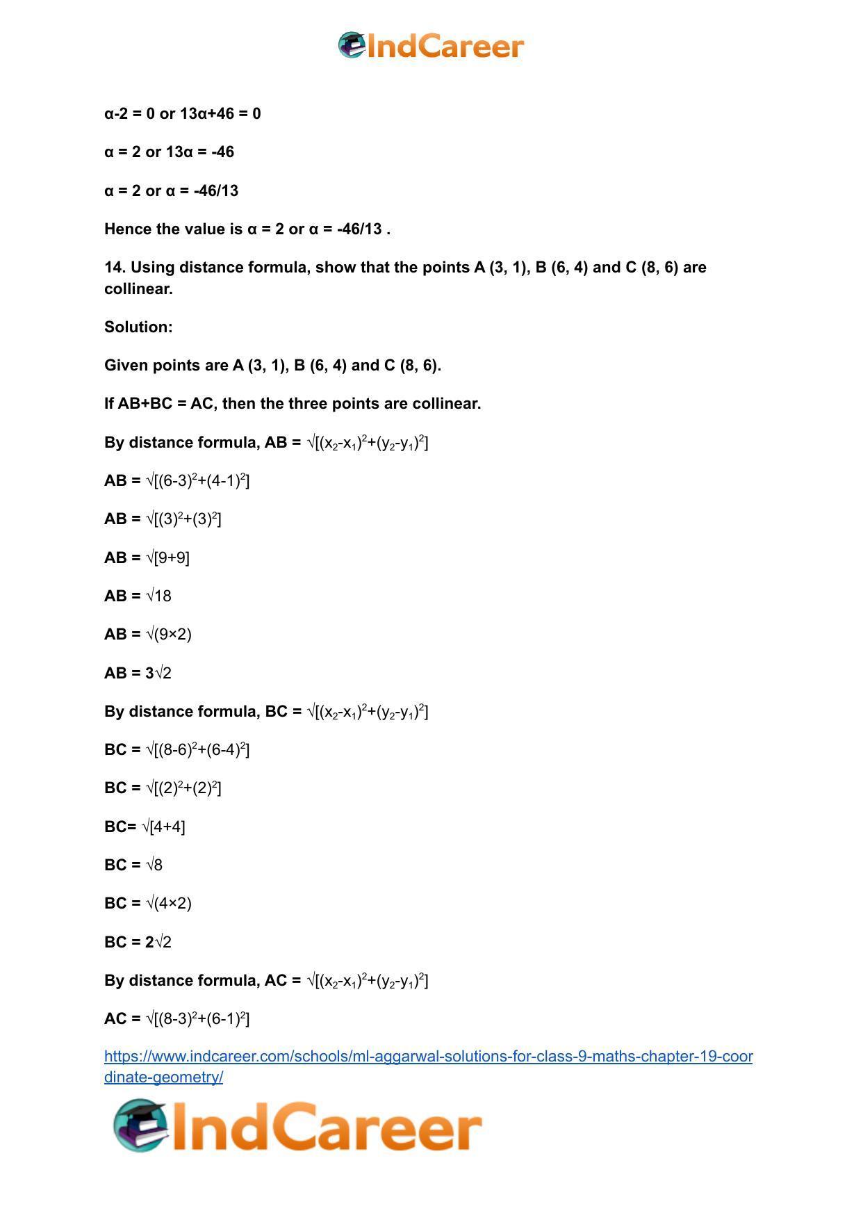 ML Aggarwal Solutions for Class 9 Maths Chapter 19- Coordinate Geometry - Page 68