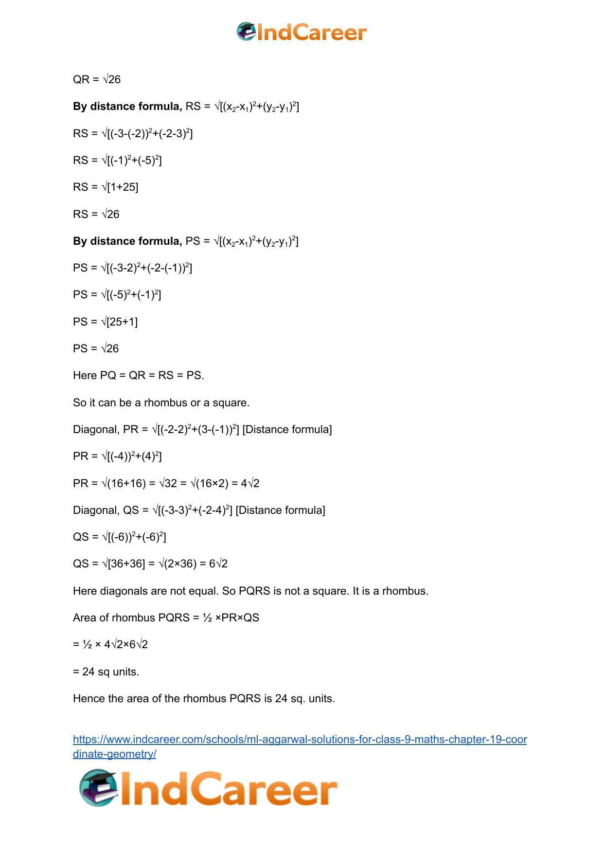 ML Aggarwal Solutions for Class 9 Maths Chapter 19- Coordinate Geometry - Page 76