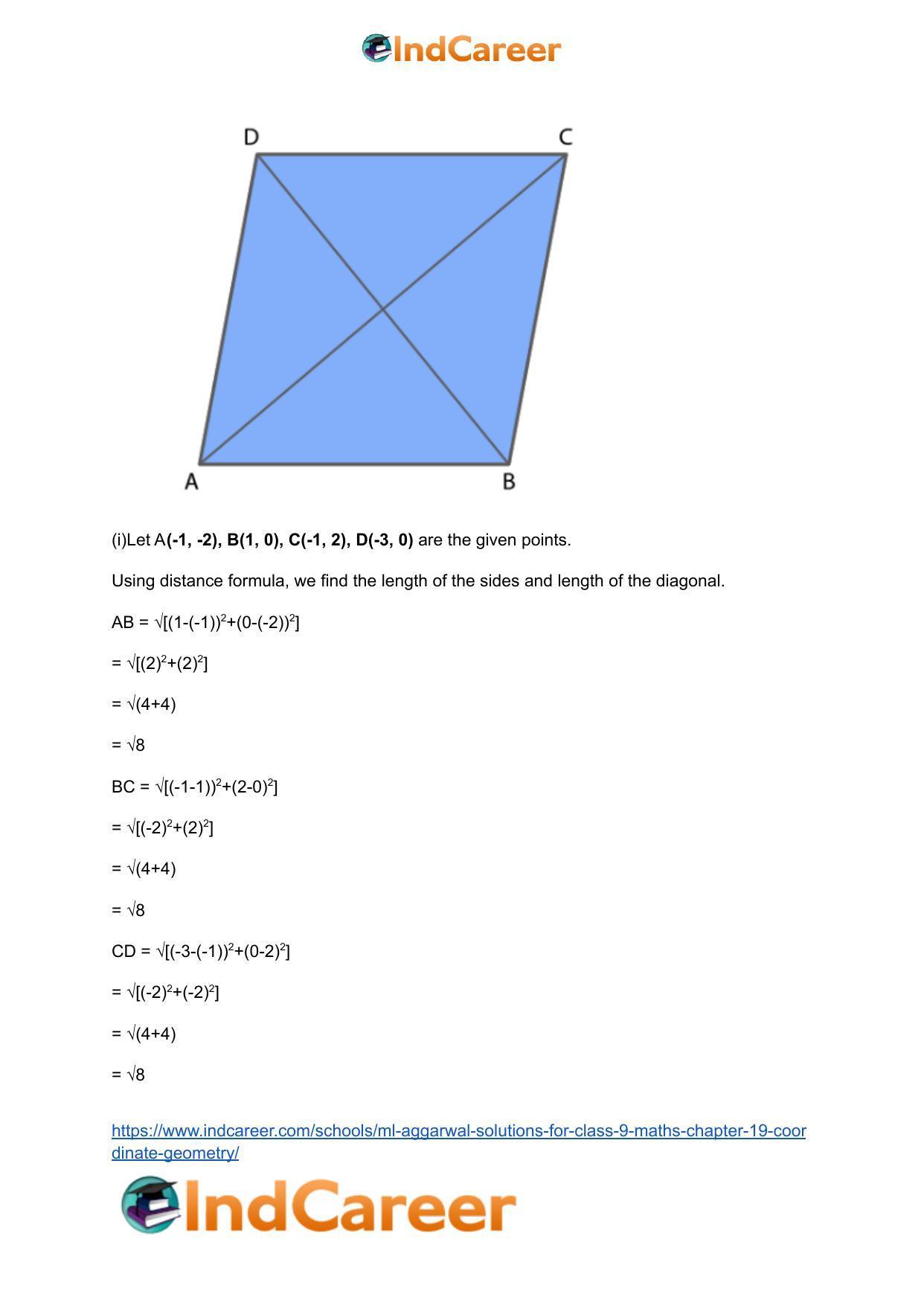 ML Aggarwal Solutions for Class 9 Maths Chapter 19- Coordinate Geometry - Page 79