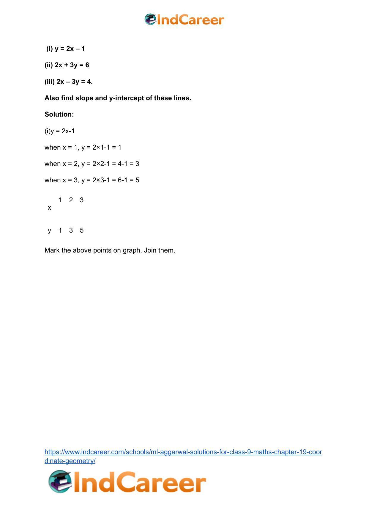 ML Aggarwal Solutions for Class 9 Maths Chapter 19- Coordinate Geometry - Page 86