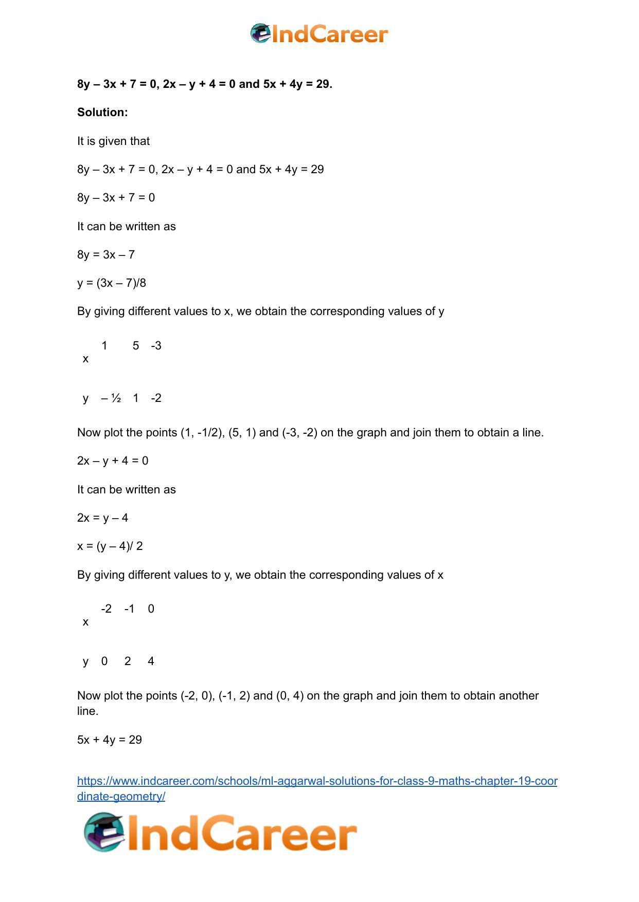 ML Aggarwal Solutions for Class 9 Maths Chapter 19- Coordinate Geometry - Page 97