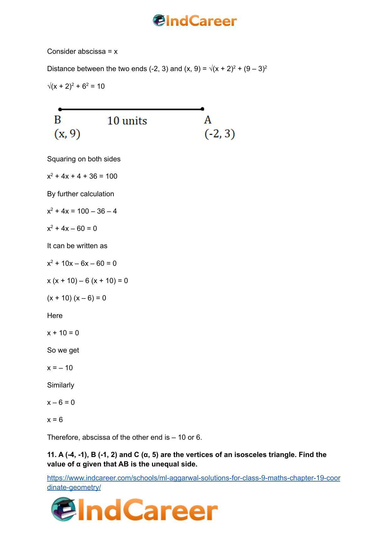 ML Aggarwal Solutions for Class 9 Maths Chapter 19- Coordinate Geometry - Page 101