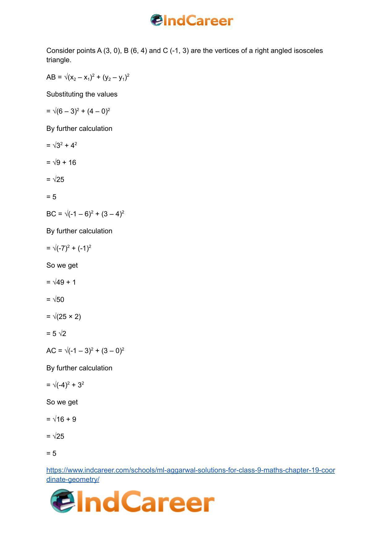 ML Aggarwal Solutions for Class 9 Maths Chapter 19- Coordinate Geometry - Page 104