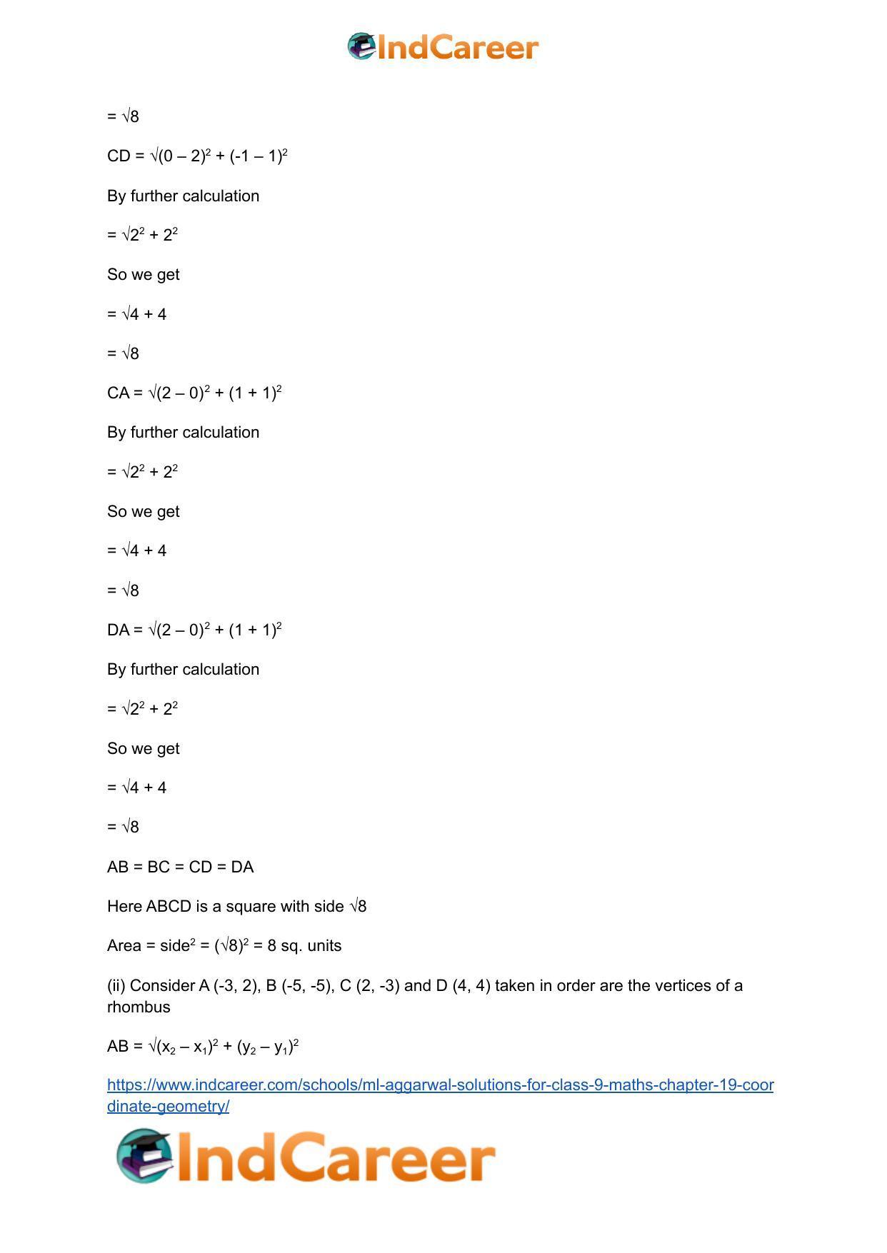 ML Aggarwal Solutions for Class 9 Maths Chapter 19- Coordinate Geometry - Page 106