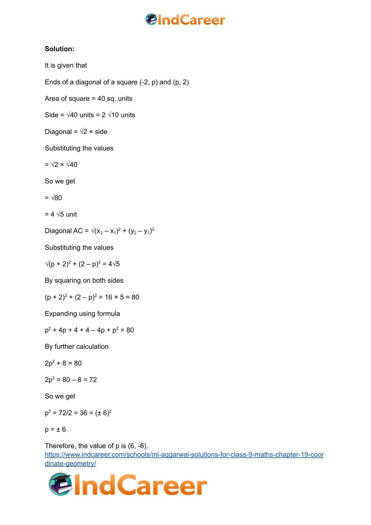ML Aggarwal Solutions for Class 9 Maths Chapter 19- Coordinate Geometry - Page 109