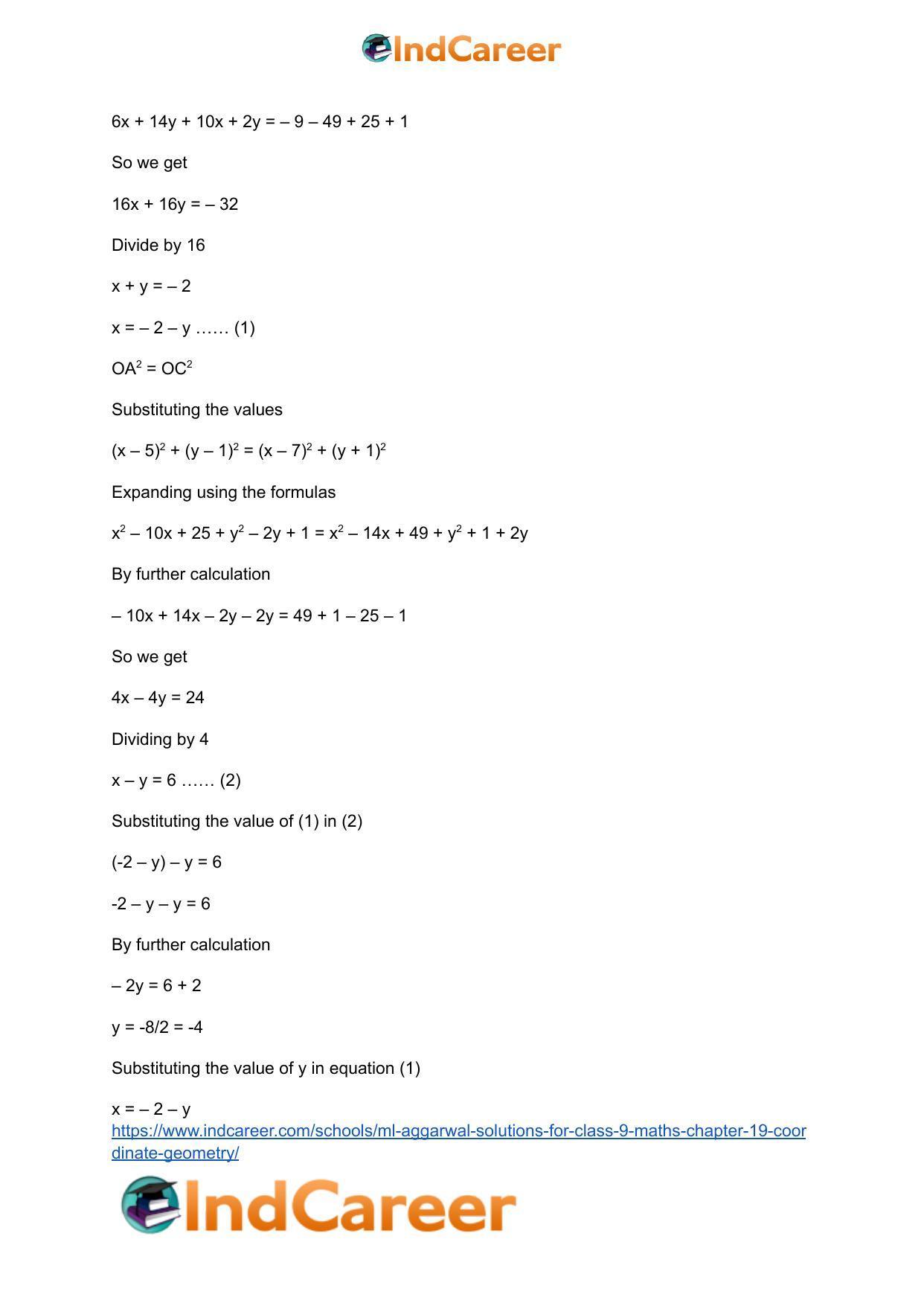 ML Aggarwal Solutions for Class 9 Maths Chapter 19- Coordinate Geometry - Page 112