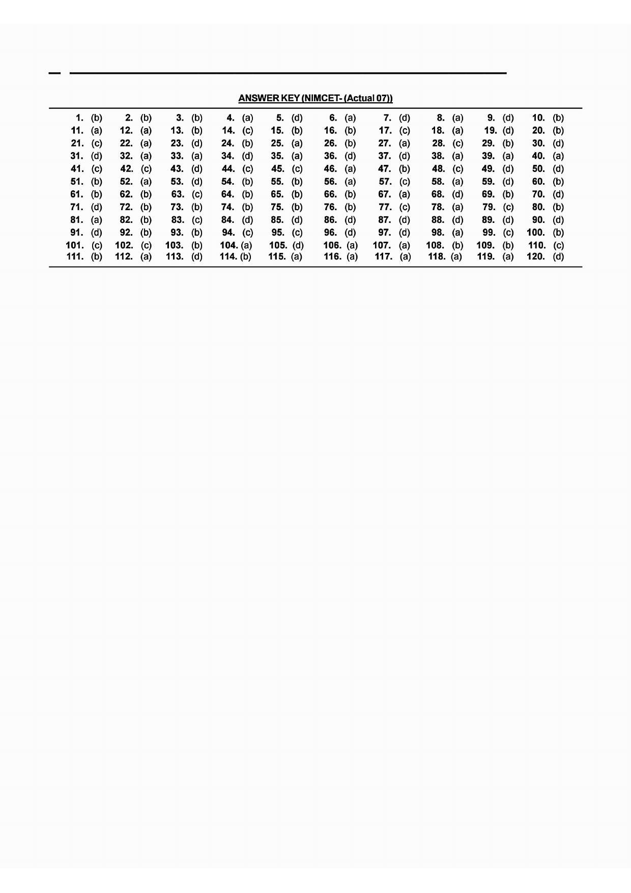 NIMCET 2007 Question Paper - Page 8