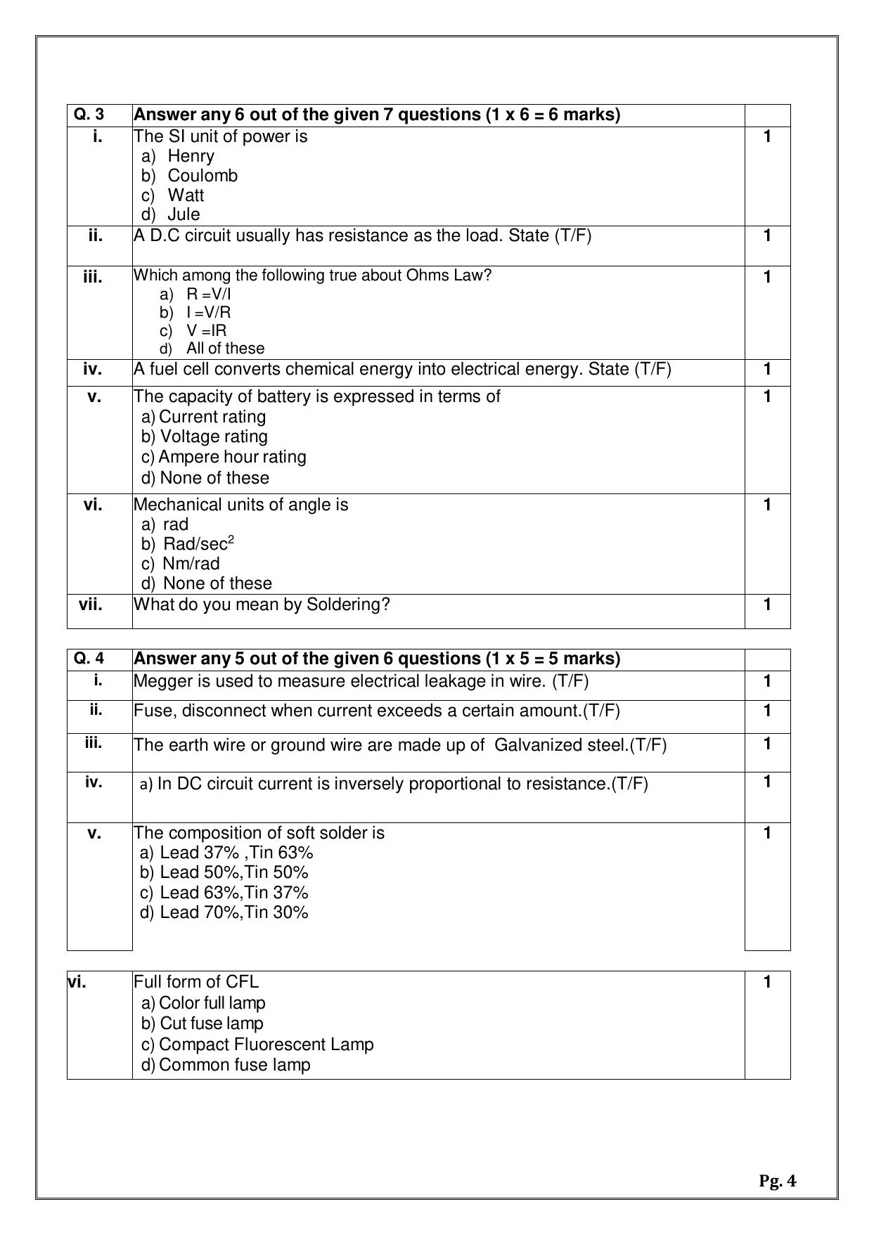 CBSE Class 11: Electrical Technology 2025 Sample Paper - Page 4