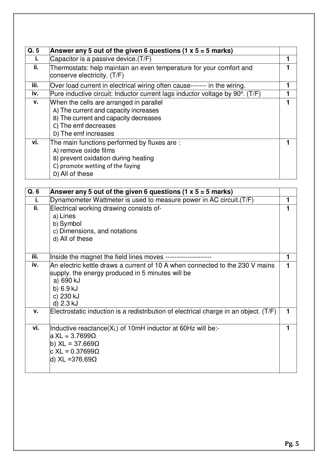 CBSE Class 11: Electrical Technology 2025 Sample Paper - Page 5