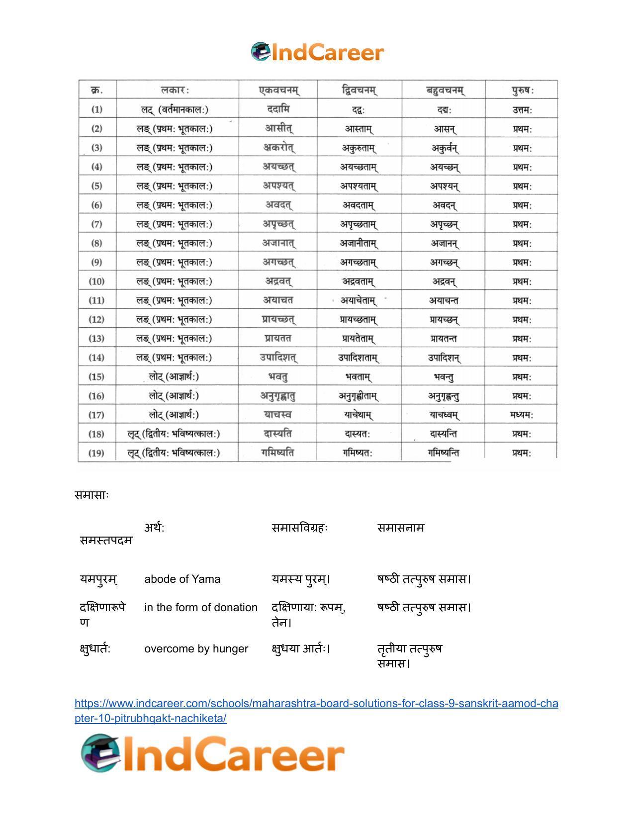 Maharashtra Board Solutions for Class 9- Sanskrit Aamod: Chapter 10- पितृभक्तः नचिकेताः - Page 14