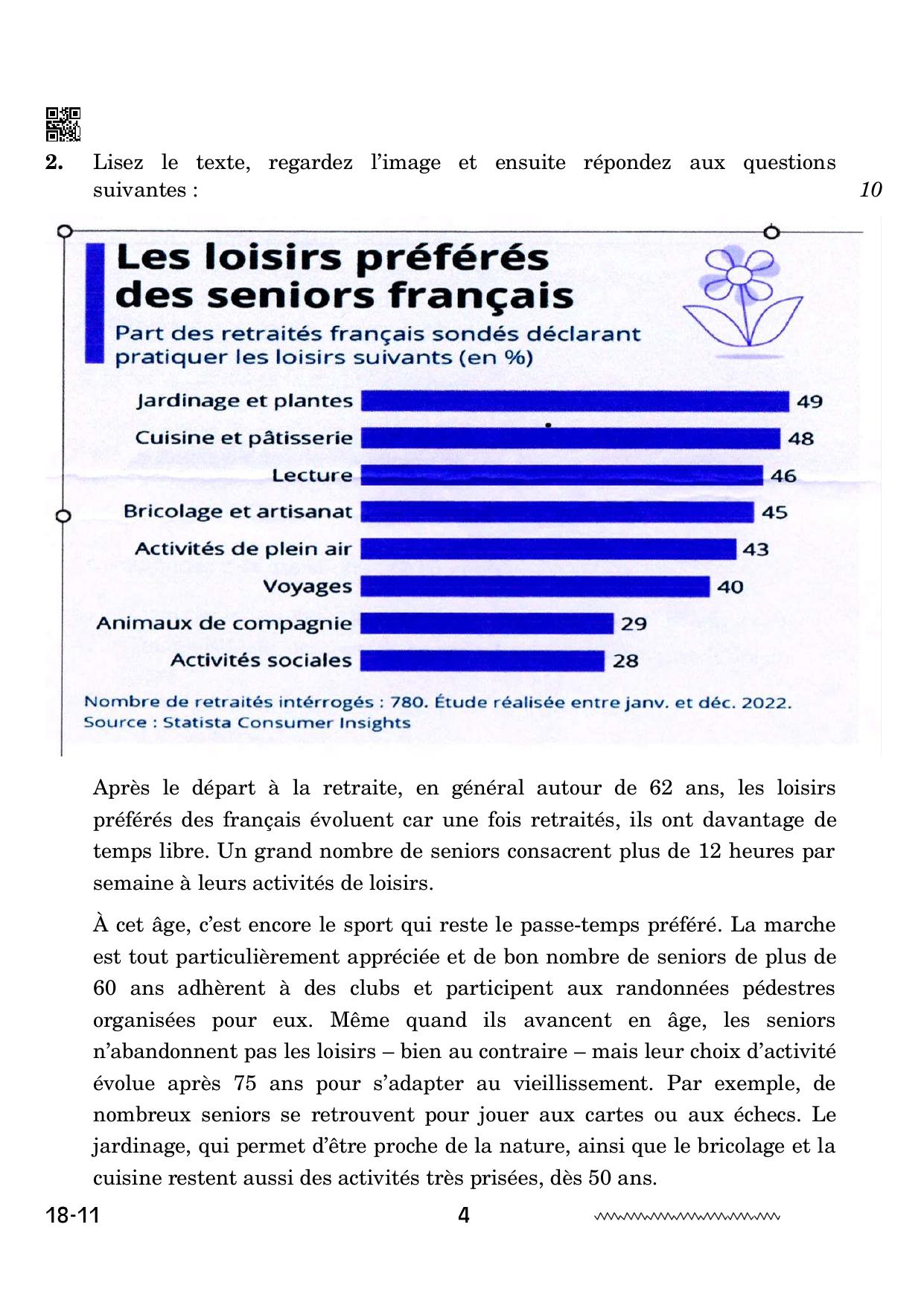 CBSE Class 12 French 2024 Question Paper - Page 4
