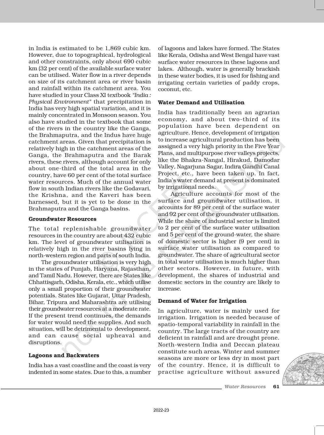 NCERT Book for Class 12 Geography (Part-II) Chapter 6 Water Resources - Page 2