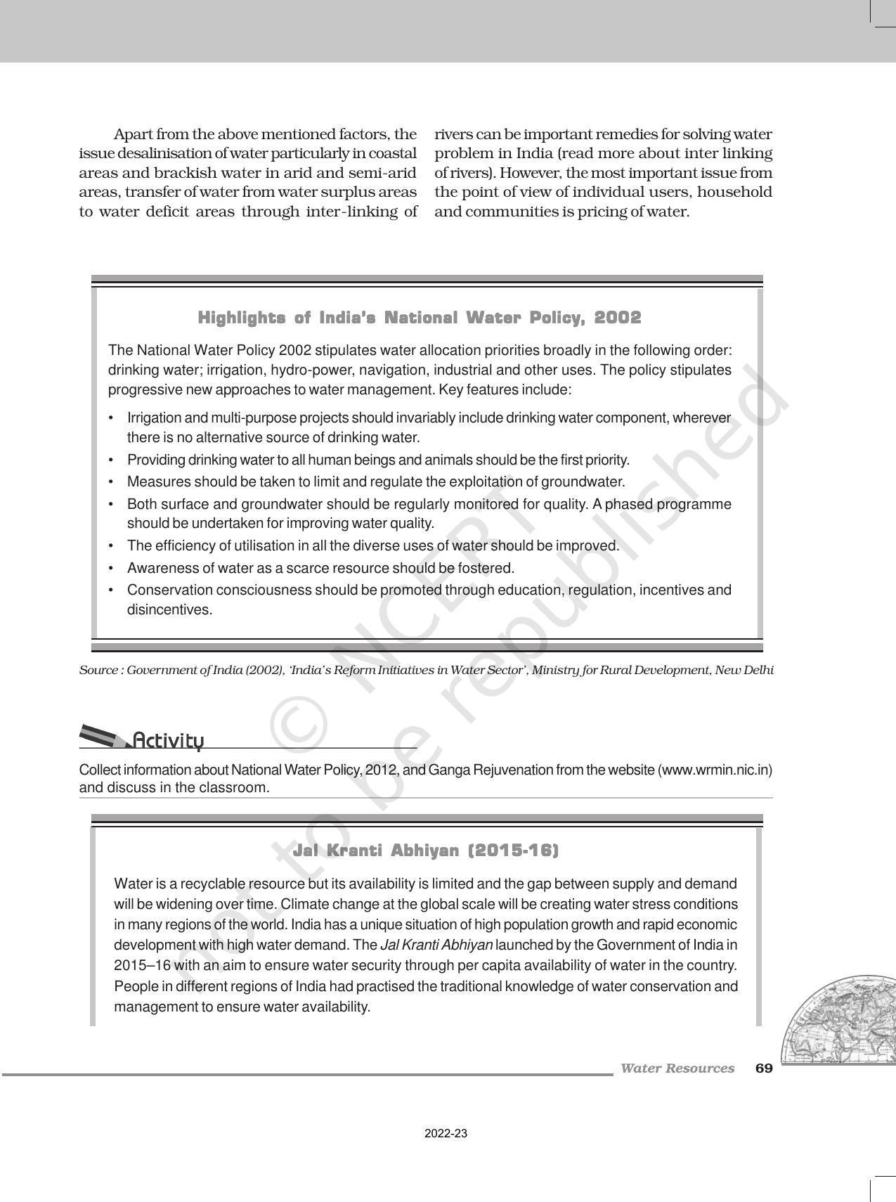 NCERT Book for Class 12 Geography (Part-II) Chapter 6 Water Resources - Page 10