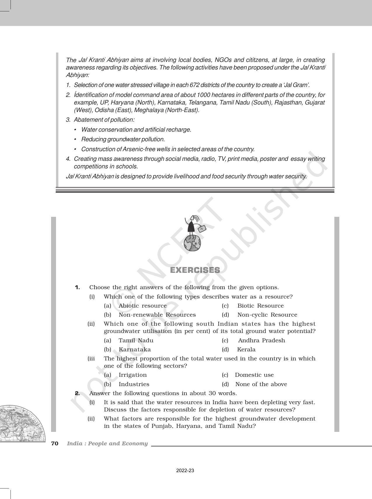 NCERT Book for Class 12 Geography (Part-II) Chapter 6 Water Resources - Page 11