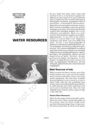 NCERT Book for Class 12 Geography (Part-II) Chapter 6 Water Resources
